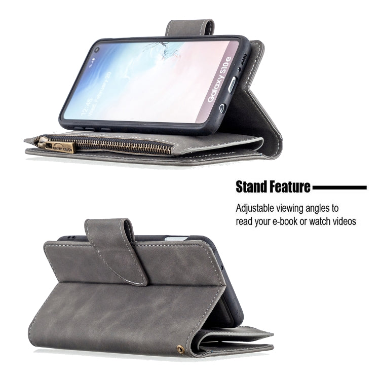 For Samsung Galaxy A81 Skin Feel Detachable Magnetic Zipper Horizontal Flip PU Leather Case with Multi-Card Slots & Holder & Wallet & Photo Frame & Lanyard