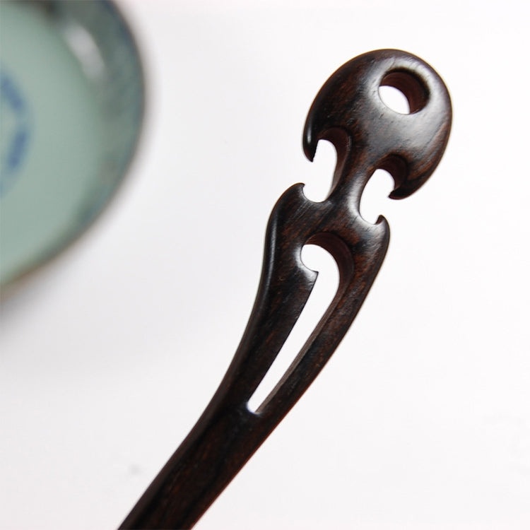 Classical Sandalwood Hairpin Hair Ornaments with Gift Box, Gift Box Random Color Delivery(Wood Fish Ebony)