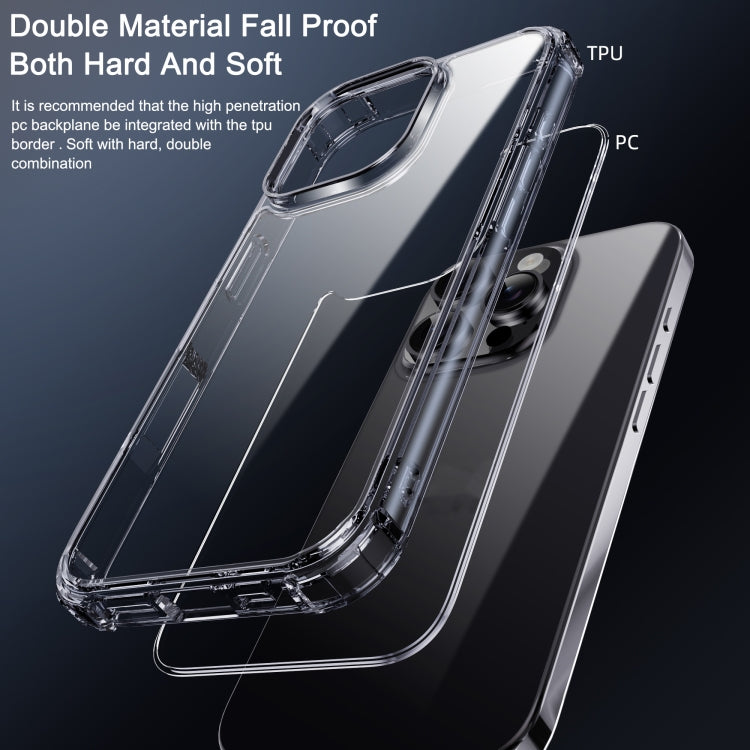 For iPhone 16 Plus iPAKY Crystal Clear Series Shockproof PC + TPU Protective Phone Case - Transparent