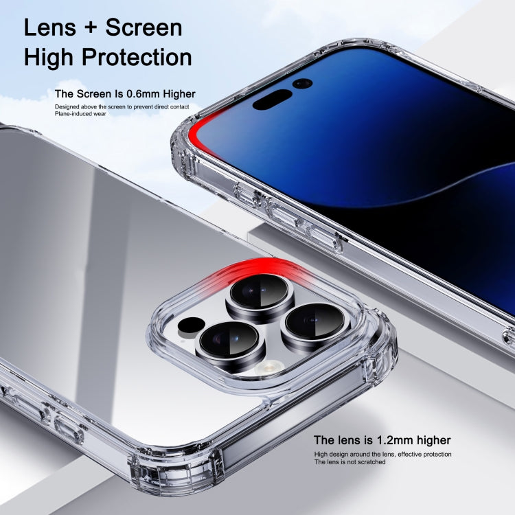 For iPhone 16 Plus iPAKY Crystal Clear Series Shockproof PC + TPU Protective Phone Case - Transparent