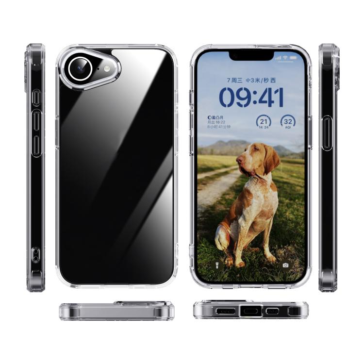 For iPhone 17e / 16e iPAKY Crystal Clear Series Shockproof PC + TPU Protective Phone Case - Transparent