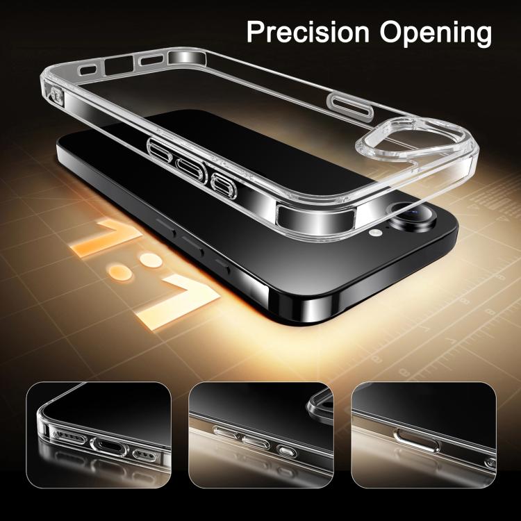 For iPhone 17e / 16e iPAKY Crystal Clear Series Shockproof PC + TPU Protective Phone Case - Transparent