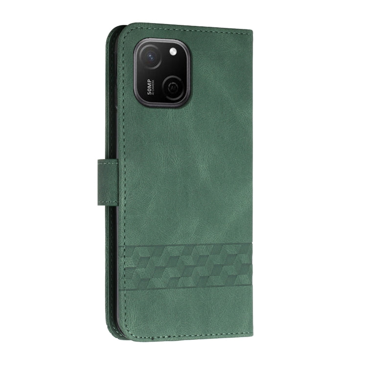 For Huawei Maimag A20 Cubic Skin Feel Flip Leather Phone Case