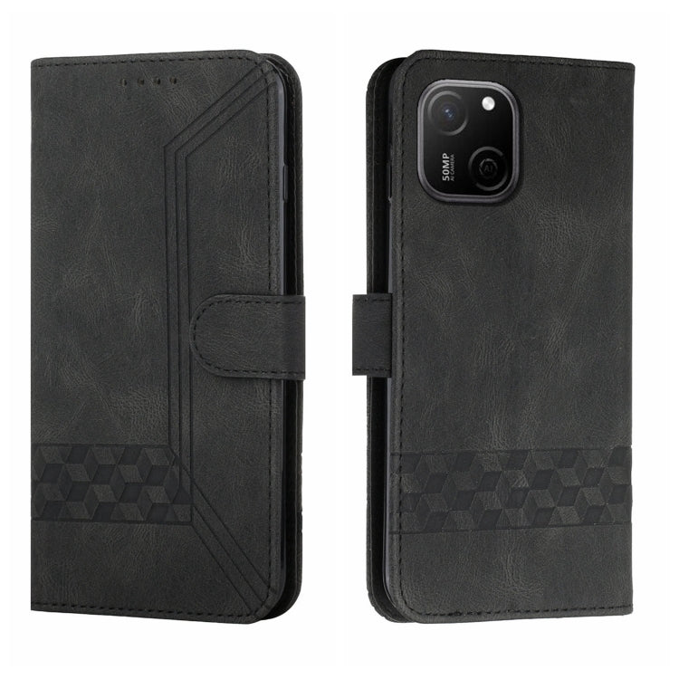 For Huawei Maimag A20 Cubic Skin Feel Flip Leather Phone Case