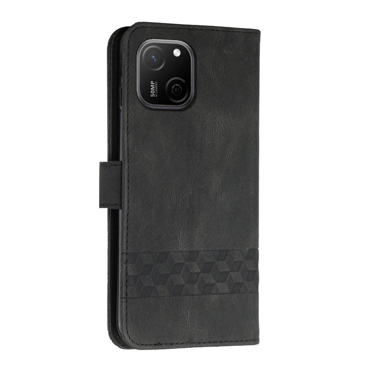 For Huawei Maimag A20 Cubic Skin Feel Flip Leather Phone Case