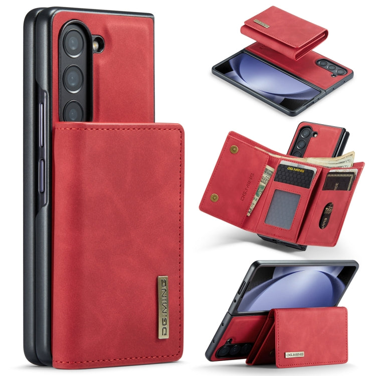For Samsung Galaxy Z Fold5 DG.MING M1 Series 3-Fold Multi Card Wallet + Magnetic Phone Case