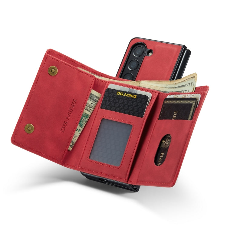 For Samsung Galaxy Z Fold5 DG.MING M1 Series 3-Fold Multi Card Wallet + Magnetic Phone Case
