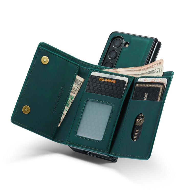 For Samsung Galaxy Z Fold5 DG.MING M1 Series 3-Fold Multi Card Wallet + Magnetic Phone Case