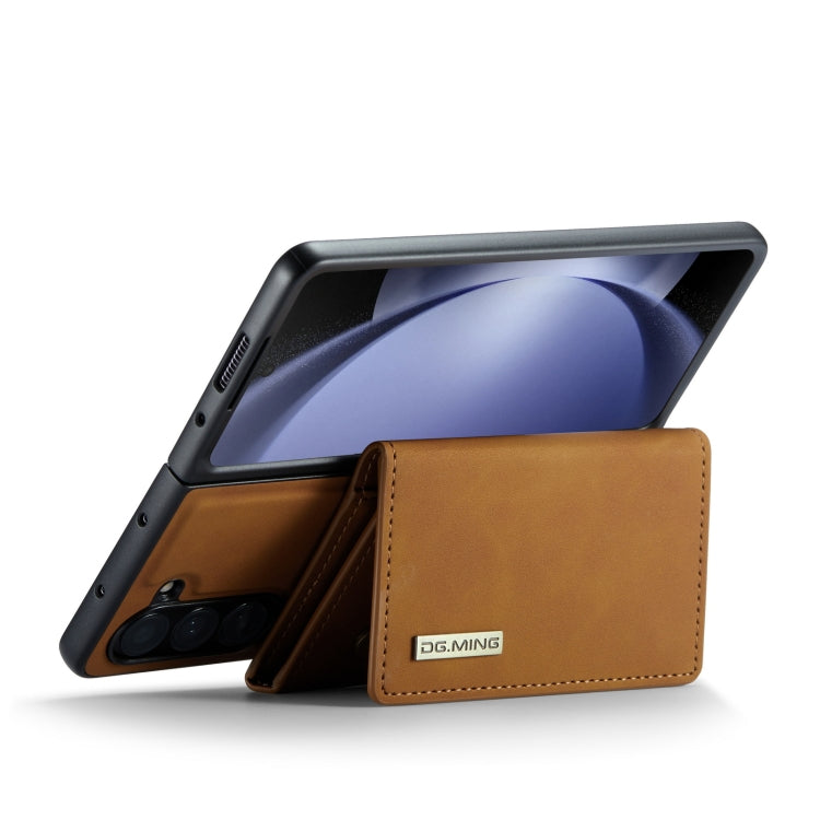 For Samsung Galaxy Z Fold5 DG.MING M1 Series 3-Fold Multi Card Wallet + Magnetic Phone Case