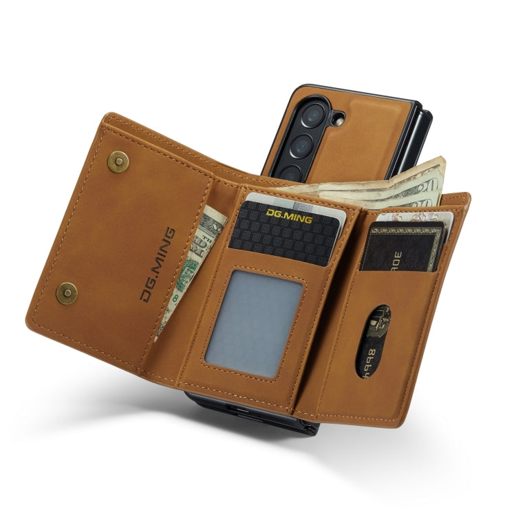 For Samsung Galaxy Z Fold5 DG.MING M1 Series 3-Fold Multi Card Wallet + Magnetic Phone Case