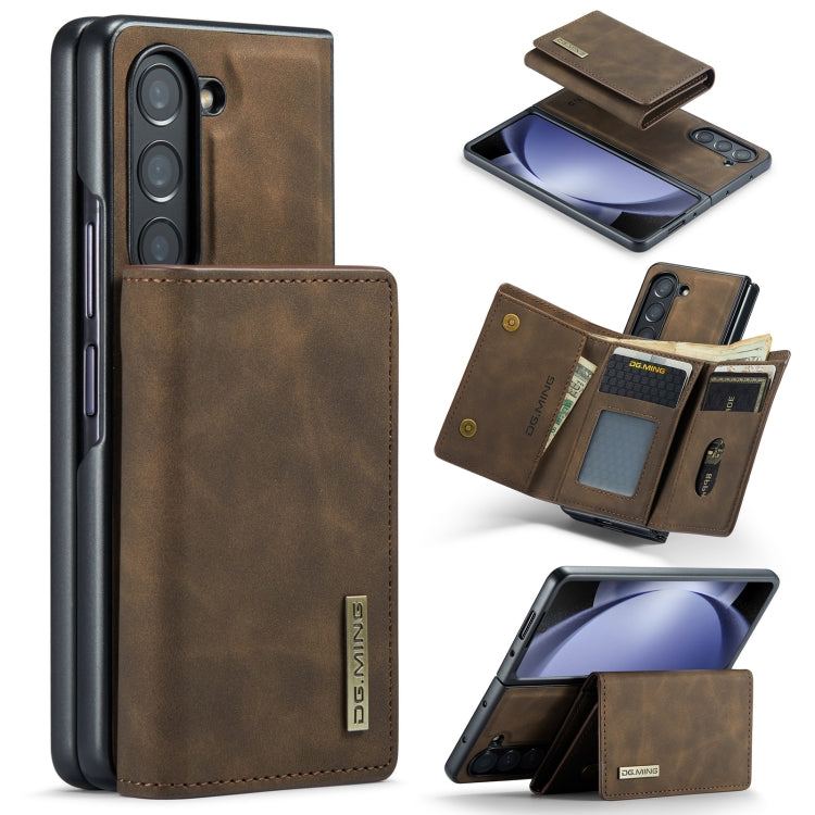 For Samsung Galaxy Z Fold5 DG.MING M1 Series 3-Fold Multi Card Wallet + Magnetic Phone Case