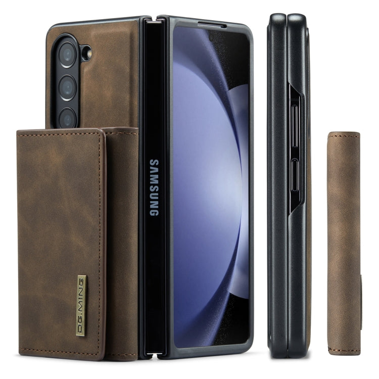For Samsung Galaxy Z Fold5 DG.MING M1 Series 3-Fold Multi Card Wallet + Magnetic Phone Case