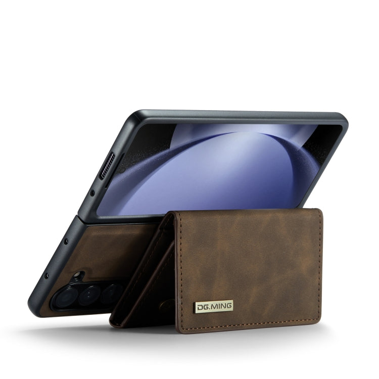 For Samsung Galaxy Z Fold5 DG.MING M1 Series 3-Fold Multi Card Wallet + Magnetic Phone Case