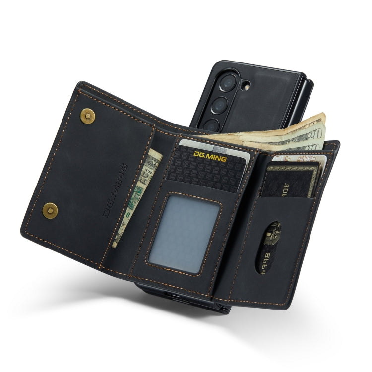 For Samsung Galaxy Z Fold5 DG.MING M1 Series 3-Fold Multi Card Wallet + Magnetic Phone Case