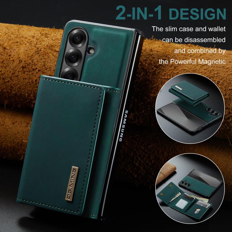 For Galaxy Z Fold7 5G DG.MING M1 Series 3-Fold Multi Card Wallet + Magnetic Phone Case
