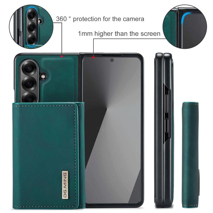 For Galaxy Z Fold7 5G DG.MING M1 Series 3-Fold Multi Card Wallet + Magnetic Phone Case