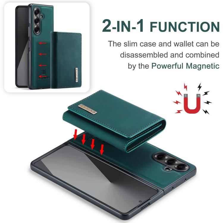For Galaxy Z Fold7 5G DG.MING M1 Series 3-Fold Multi Card Wallet + Magnetic Phone Case