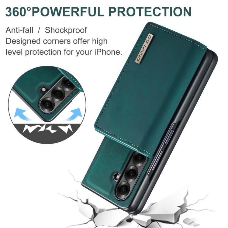For Galaxy Z Fold7 5G DG.MING M1 Series 3-Fold Multi Card Wallet + Magnetic Phone Case