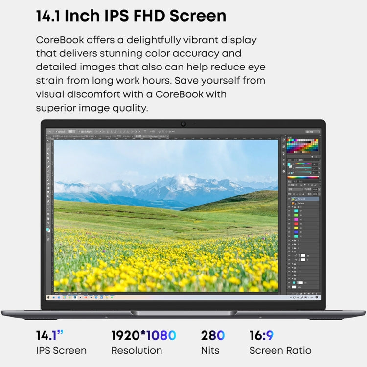 CHUWI CoreBook 14.1 inch Laptop, 8GB+512GB, Windows 11 Intel Ice Lake i5-1035G4 Quad Core