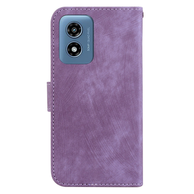 For Motorola Moto G Play 4G 2024 Little Tiger Embossed Leather Phone Case