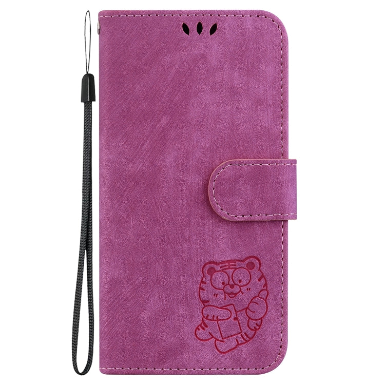 For Motorola Moto G Play 4G 2024 Little Tiger Embossed Leather Phone Case