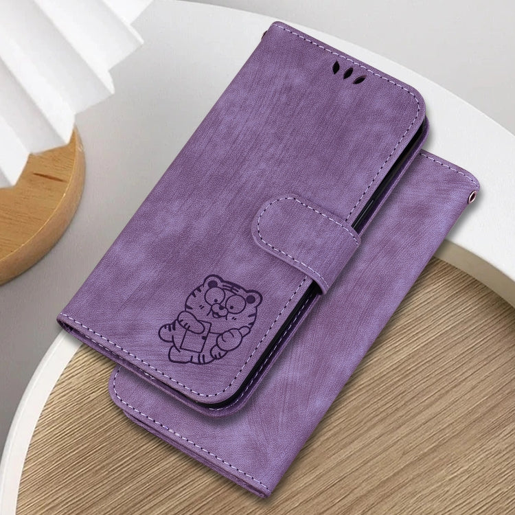For Motorola Moto G Power 5G 2024 Little Tiger Embossed Leather Phone Case