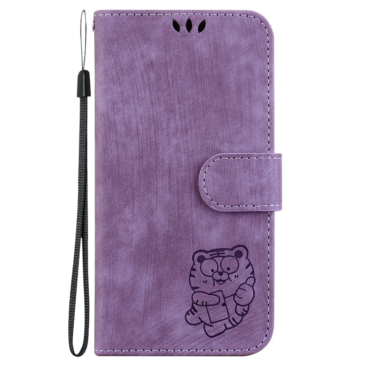 For Motorola Moto G Power 5G 2024 Little Tiger Embossed Leather Phone Case