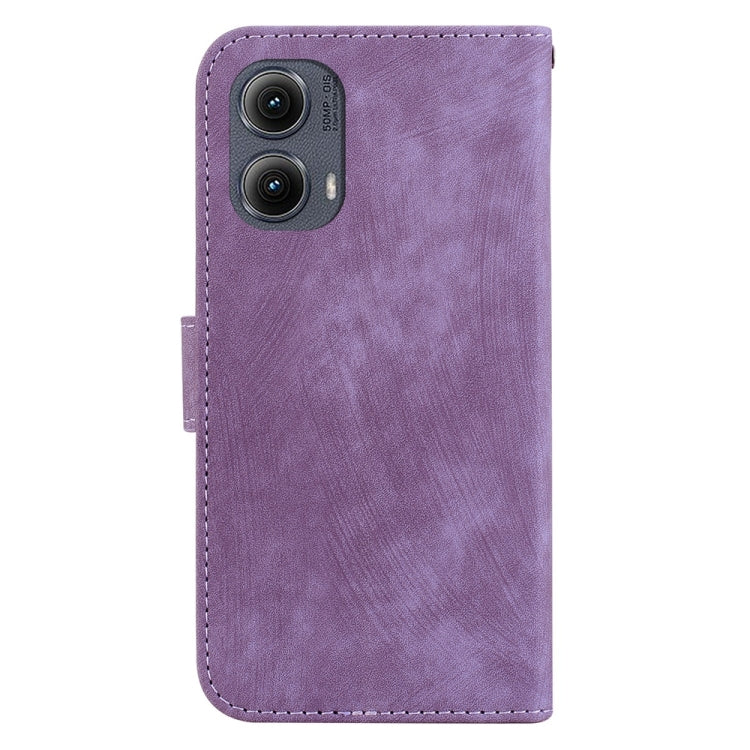 For Motorola Edge 2024 Little Tiger Embossed Leather Phone Case