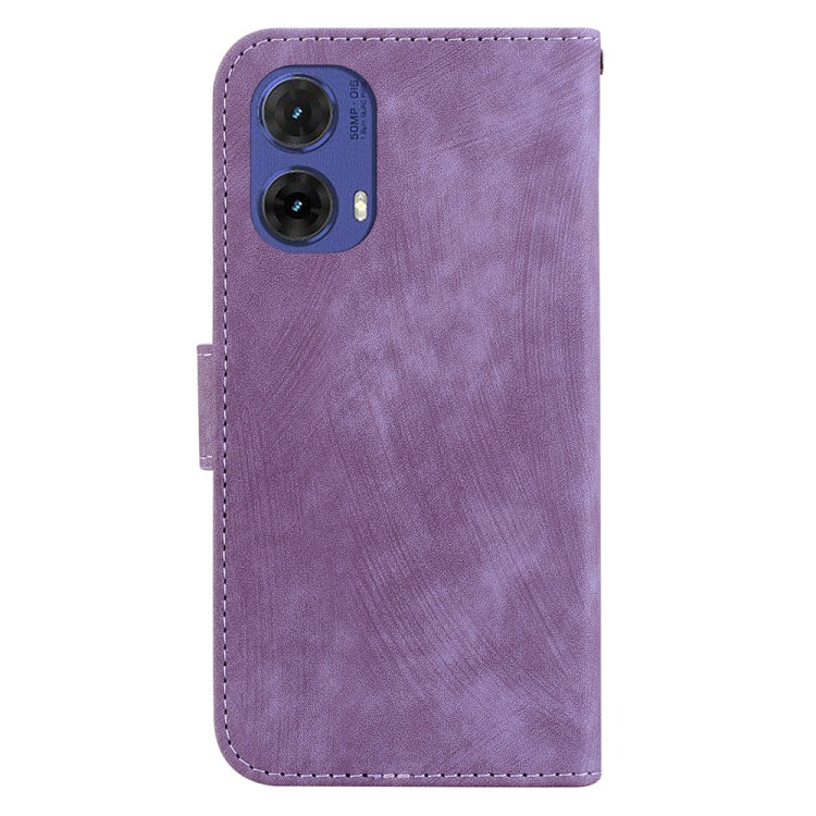 For Motorola Moto G85 Little Tiger Embossed Leather Phone Case