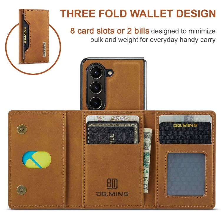 For Samsung Galaxy Z Fold6 DG.MING M2 Series 3-Fold Multi Card Bag + Magnetic Phone Case