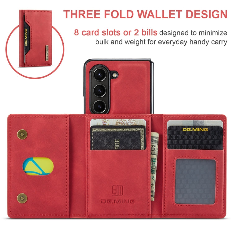 For Samsung Galaxy Z Fold6 DG.MING M2 Series 3-Fold Multi Card Bag + Magnetic Phone Case