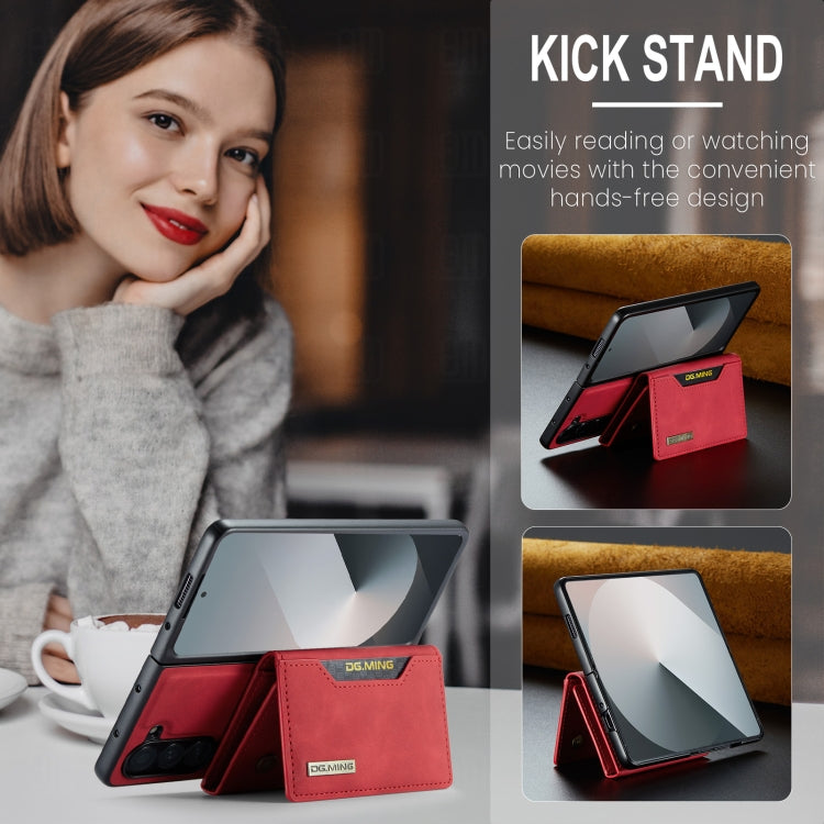 For Samsung Galaxy Z Fold6 DG.MING M2 Series 3-Fold Multi Card Bag + Magnetic Phone Case