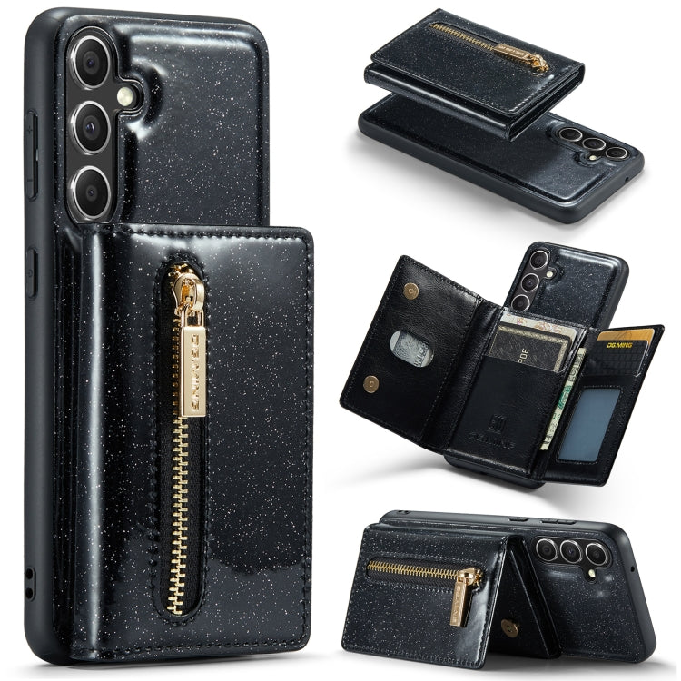 For Samsung Galaxy S23 FE 5G DG.MING M3 Series Glitter Powder Card Bag Leather Case