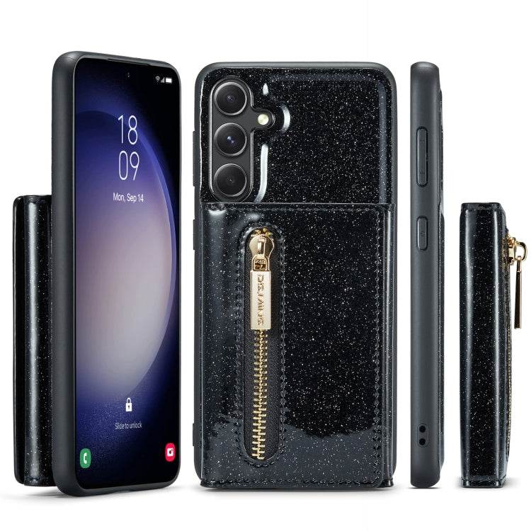 For Samsung Galaxy S23 FE 5G DG.MING M3 Series Glitter Powder Card Bag Leather Case