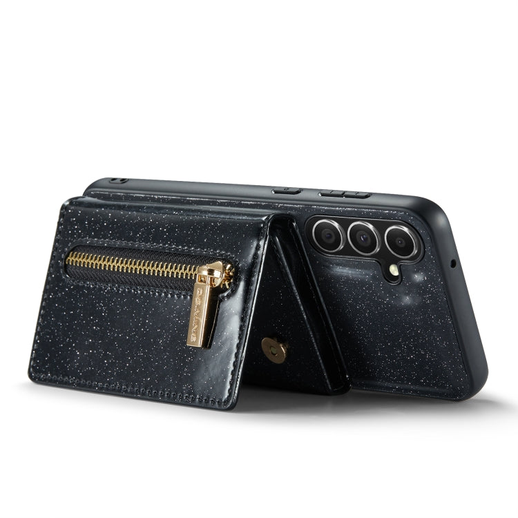 For Samsung Galaxy S23 FE 5G DG.MING M3 Series Glitter Powder Card Bag Leather Case