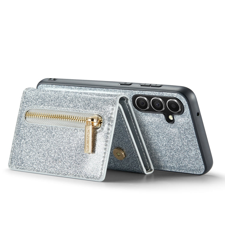 For Samsung Galaxy S23 FE 5G DG.MING M3 Series Glitter Powder Card Bag Leather Case