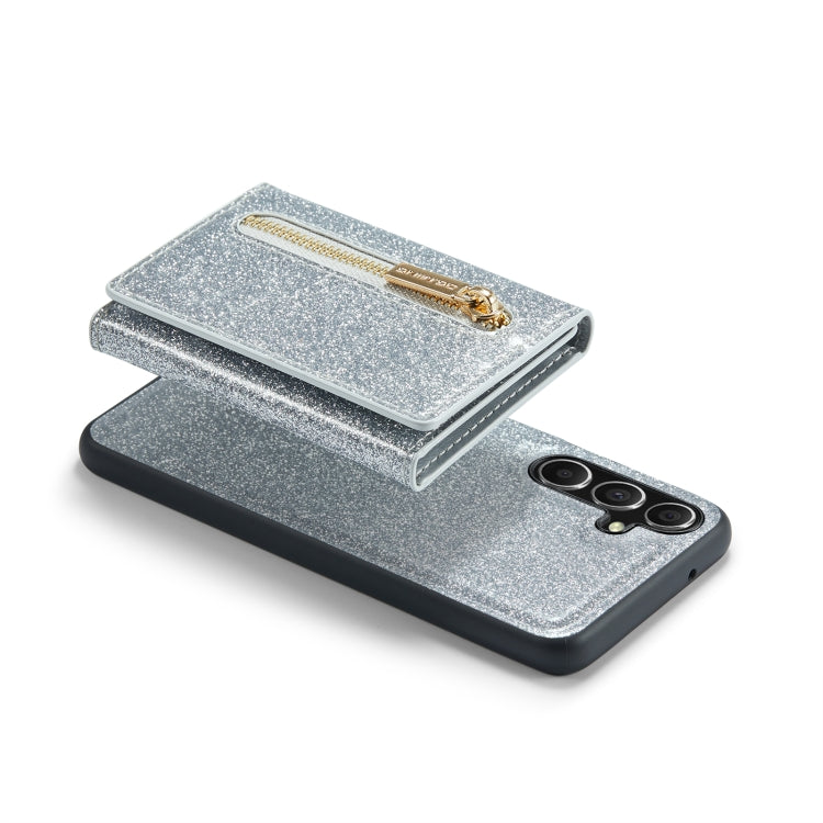 For Samsung Galaxy S23 FE 5G DG.MING M3 Series Glitter Powder Card Bag Leather Case