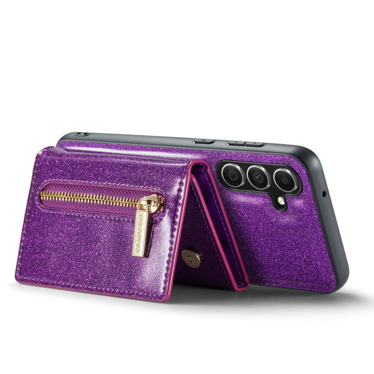 For Samsung Galaxy S23 FE 5G DG.MING M3 Series Glitter Powder Card Bag Leather Case