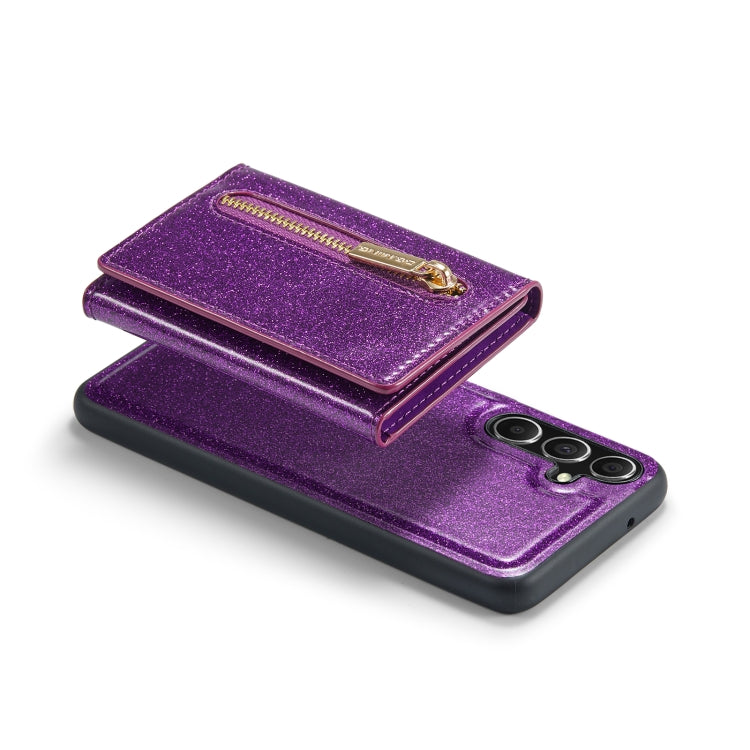 For Samsung Galaxy S23 FE 5G DG.MING M3 Series Glitter Powder Card Bag Leather Case