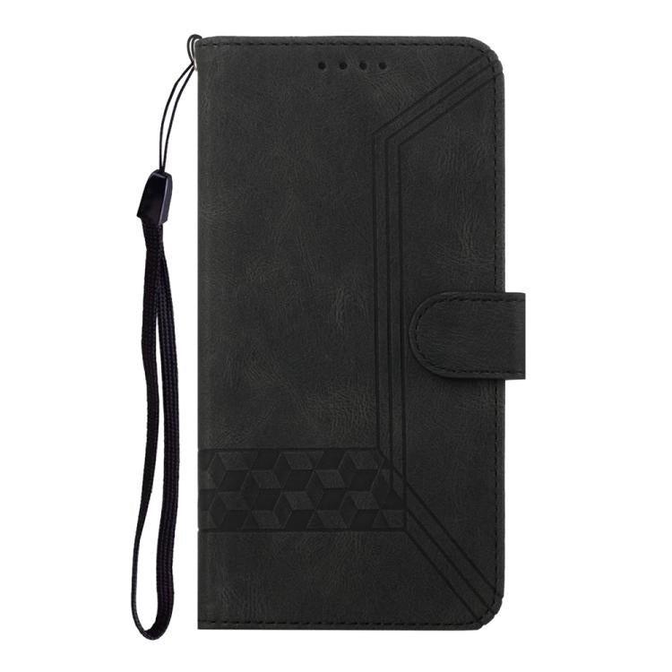 For iPhone 17 Pro Max Cubic Skin Feel Flip Leather Phone Case