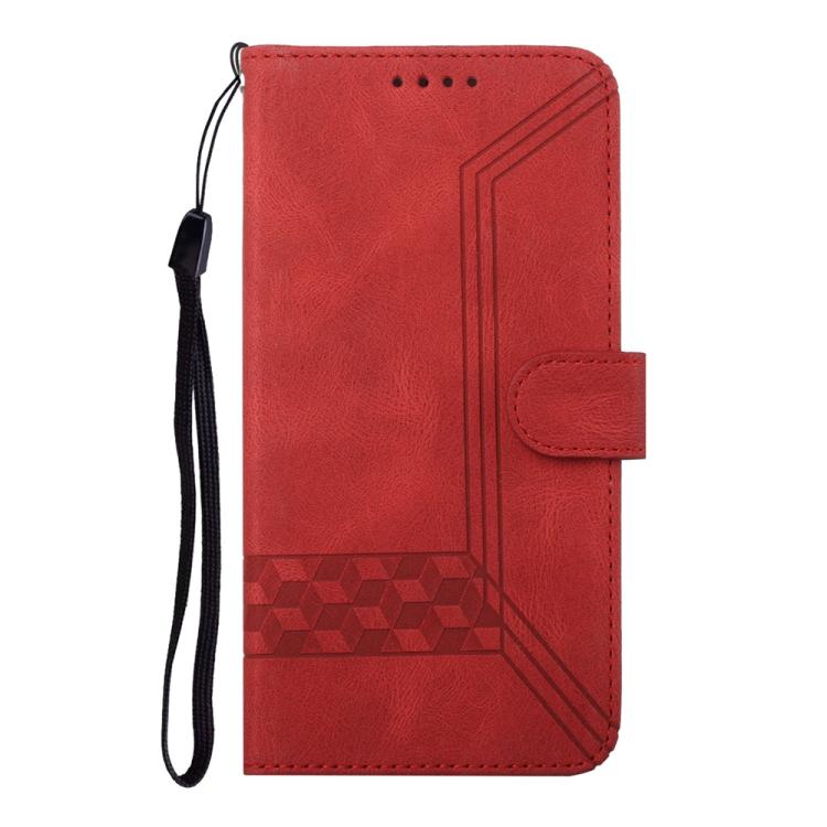 For iPhone 17 Pro Max Cubic Skin Feel Flip Leather Phone Case