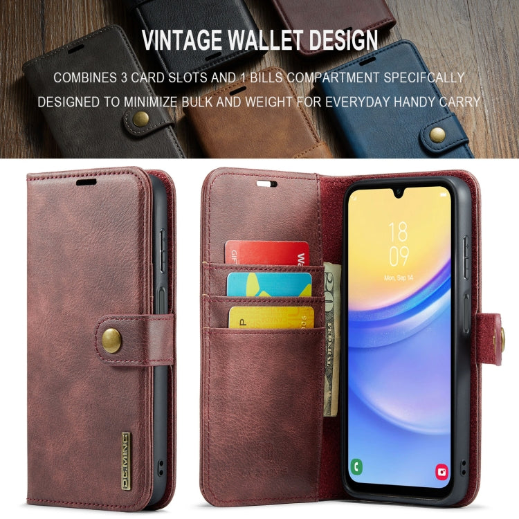 For Samsung Galaxy A15 5G / A15 4G DG.MING Crazy Horse Texture Detachable Magnetic Leather Case