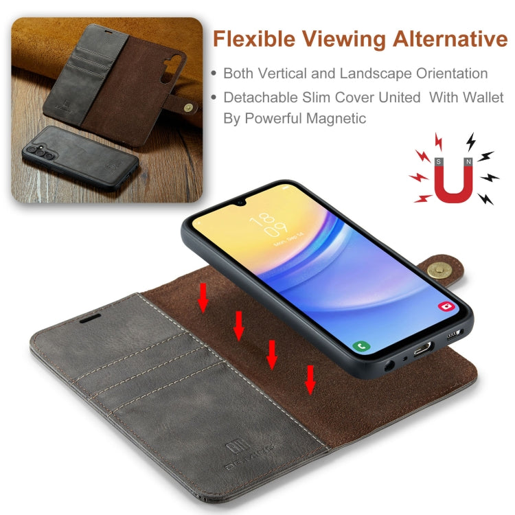 For Samsung Galaxy A15 5G / A15 4G DG.MING Crazy Horse Texture Detachable Magnetic Leather Case