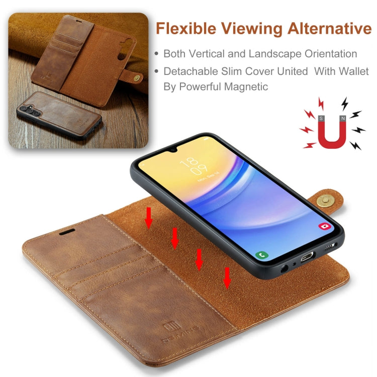 For Samsung Galaxy A15 5G / A15 4G DG.MING Crazy Horse Texture Detachable Magnetic Leather Case