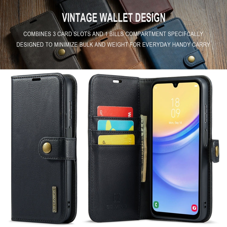 For Samsung Galaxy A15 5G / A15 4G DG.MING Crazy Horse Texture Detachable Magnetic Leather Case