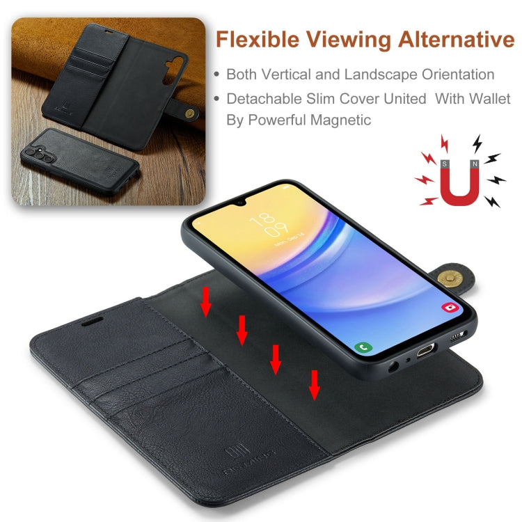 For Samsung Galaxy A15 5G / A15 4G DG.MING Crazy Horse Texture Detachable Magnetic Leather Case