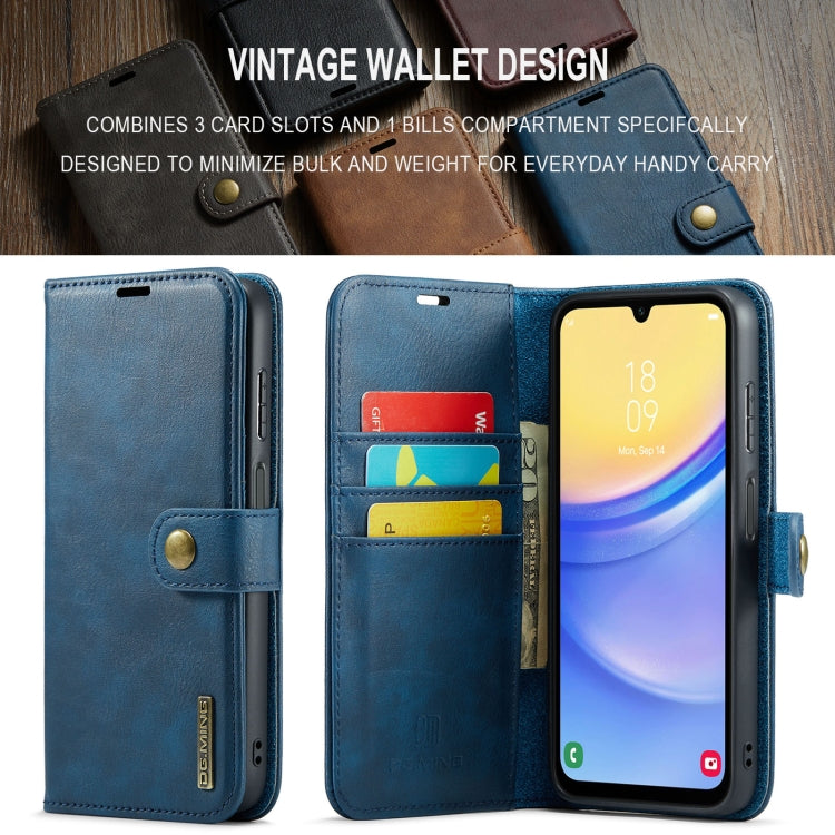 For Samsung Galaxy A15 5G / A15 4G DG.MING Crazy Horse Texture Detachable Magnetic Leather Case