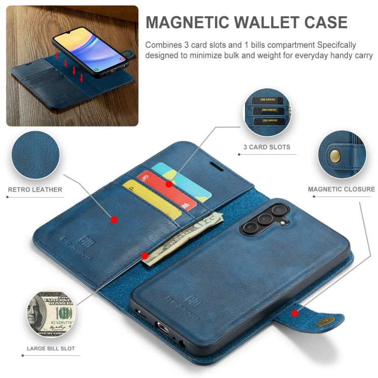 For Samsung Galaxy A15 5G / A15 4G DG.MING Crazy Horse Texture Detachable Magnetic Leather Case