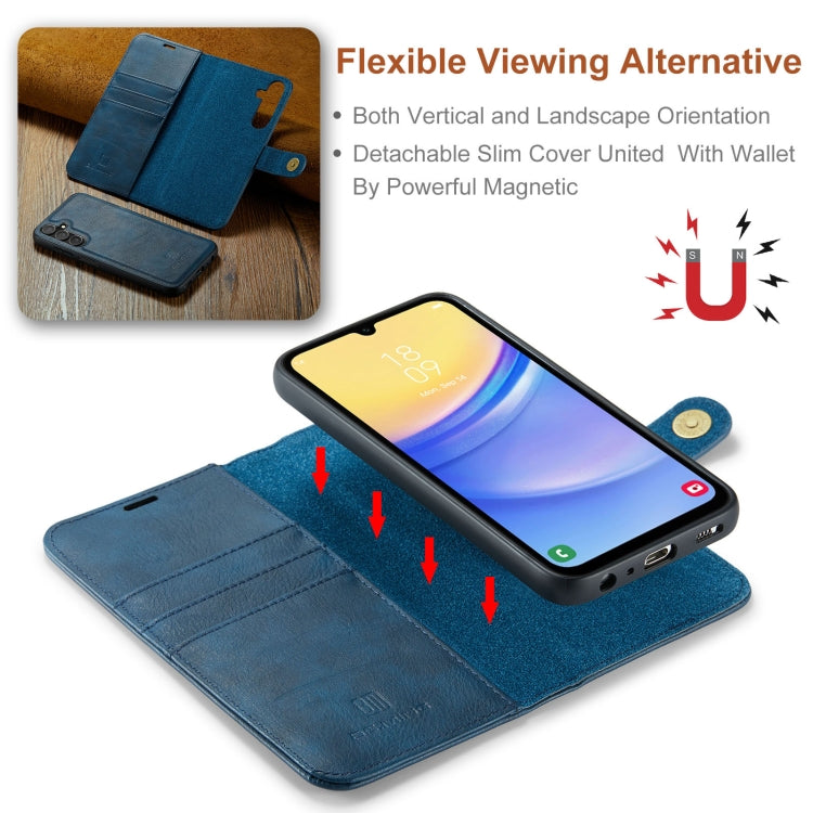 For Samsung Galaxy A15 5G / A15 4G DG.MING Crazy Horse Texture Detachable Magnetic Leather Case