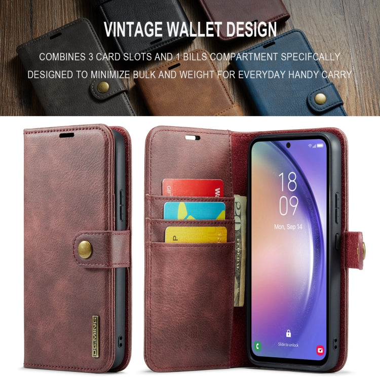 For Samsung Galaxy A35 5G DG.MING Crazy Horse Texture Detachable Magnetic Leather Case